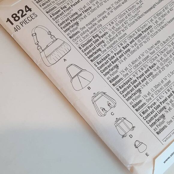 Simplicity 1824 2170 Quilted Handbag Scarf Variations Accessory Pattern Set - Picture 5 of 11